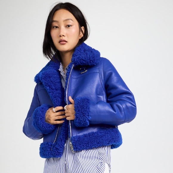 STAND STUDIO Lorelle Jacket Electric Blue US Size 6 NWT $695 - Picture 2 of 14